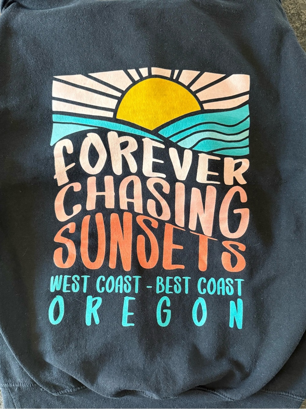 Forever Chasing Sunsets Graphic Hoodie - Black